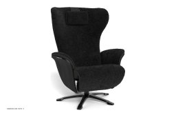 Aviora recliner l�nestol, Eg sortbejdset, Drejefod sort aluminium, F�reskind | Sheepskin Black | Conform