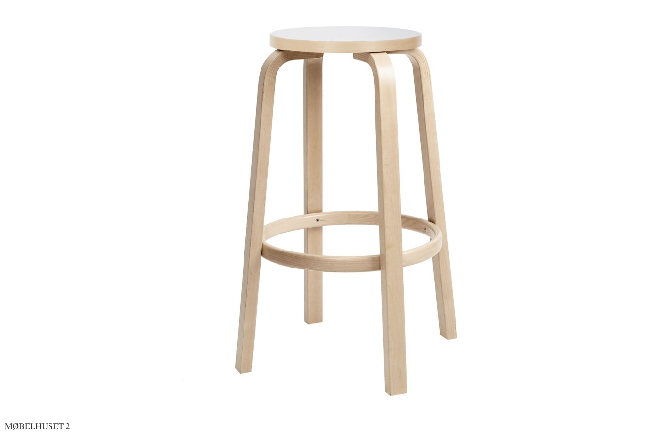 Bar Stool 64 | Farbe, Birke/wei�es HPL, �54,5 x H75 cm | Artek