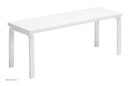 Bench 153A | Solid top, Hvidlakeret birk | Artek