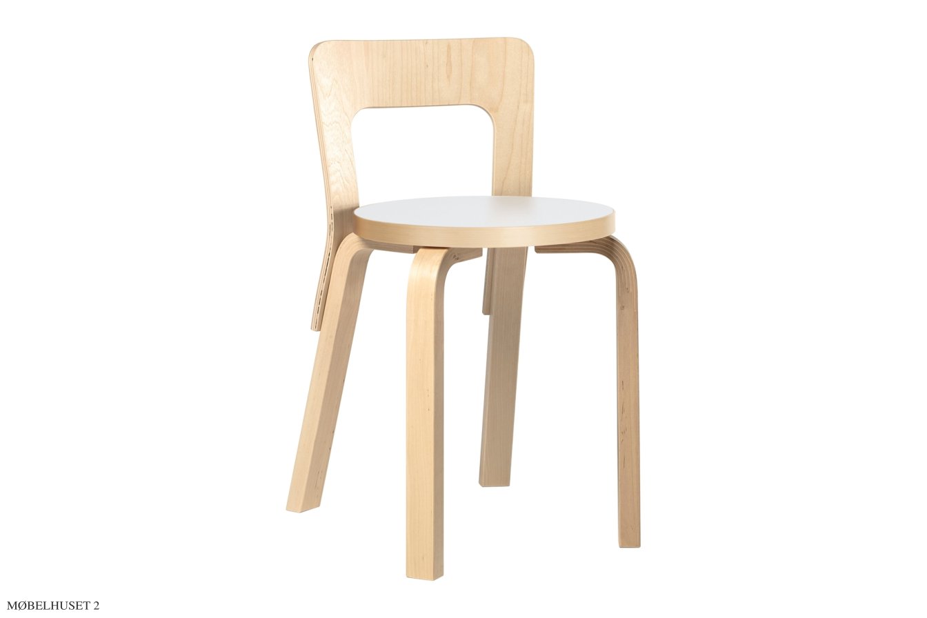 Chair 65 Esszimmerstuhl, Birke/wei�es HPL | Artek