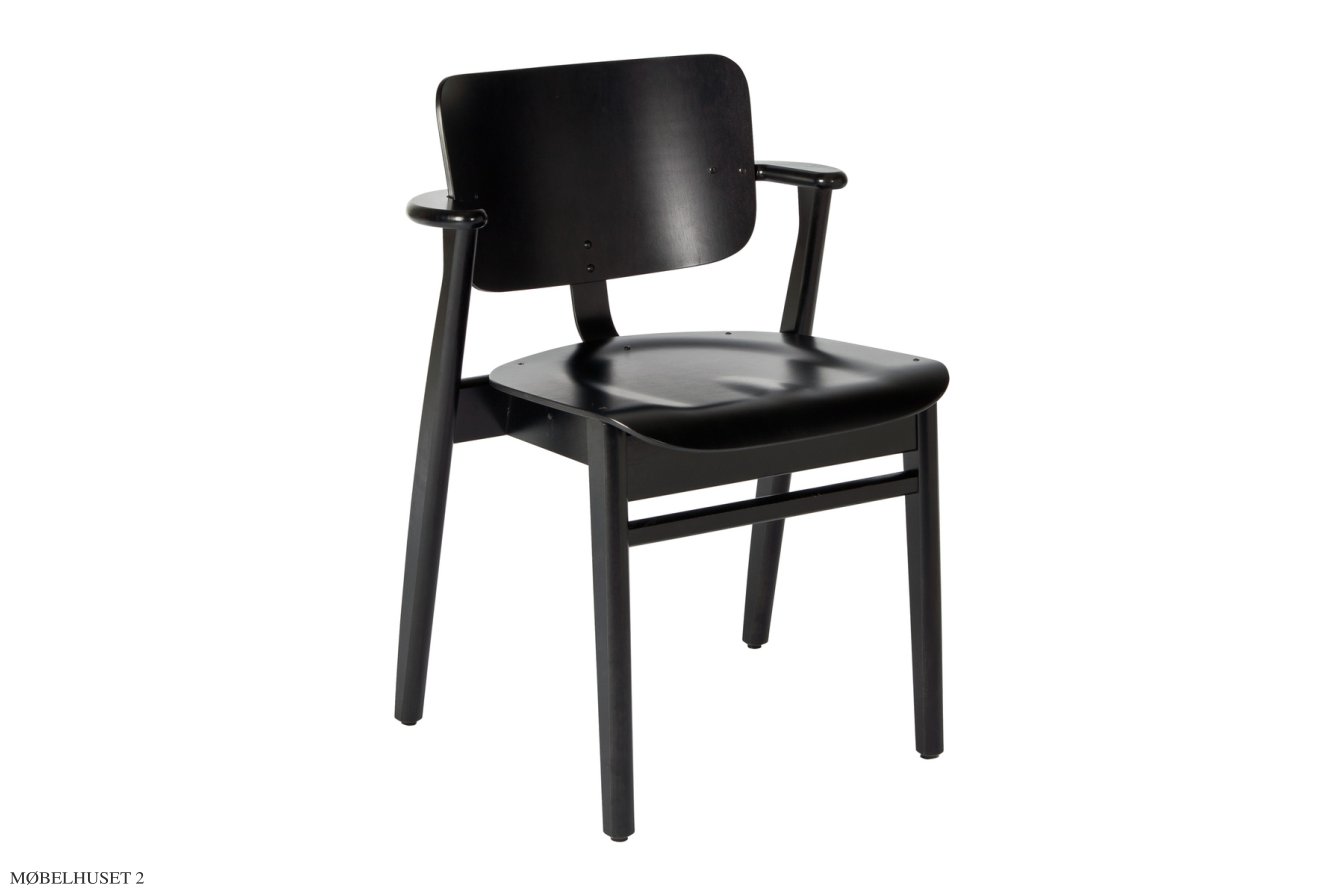 Domus Chair armstol, Sort bejdse birk | Artek