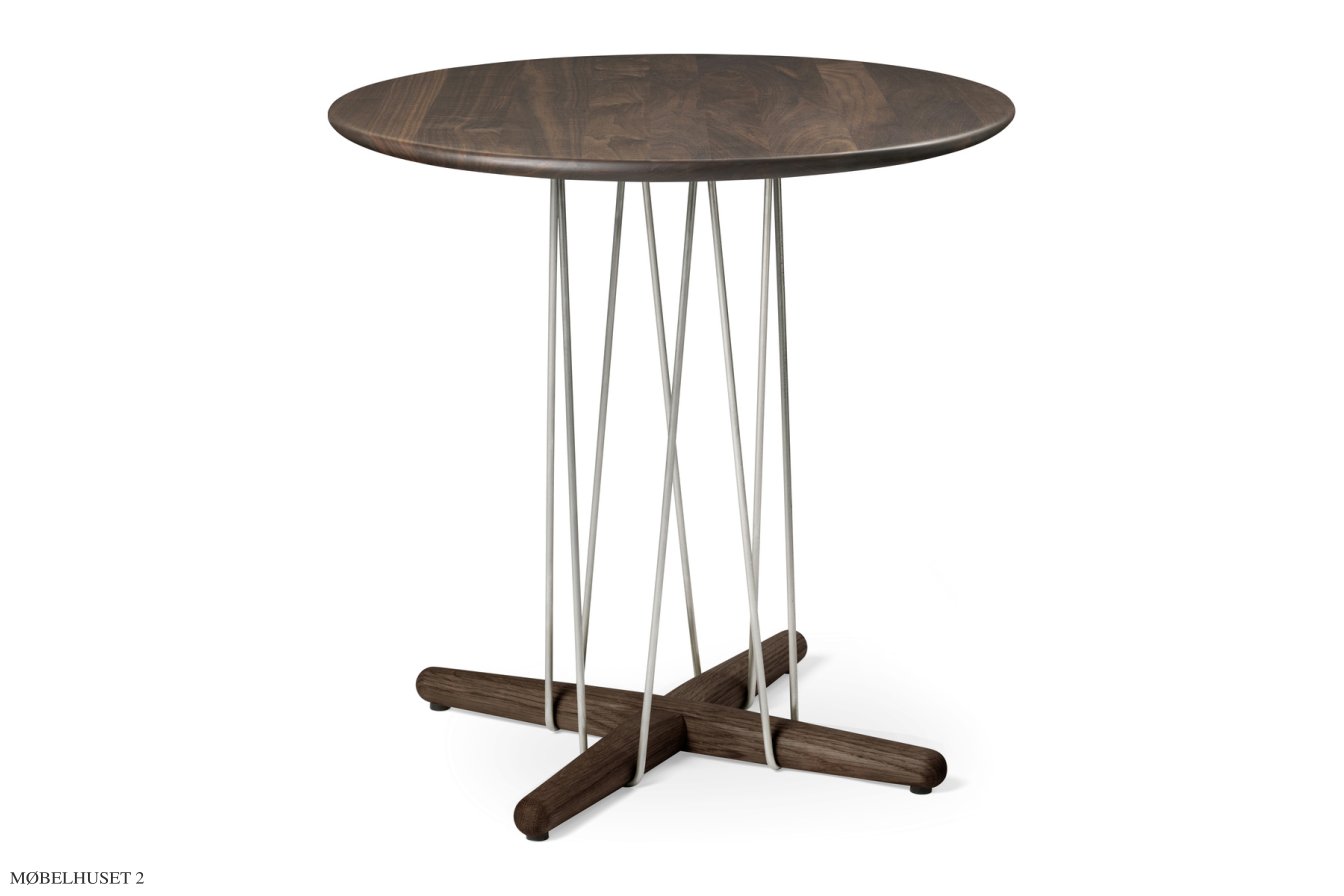 E021 Embrace sofabord, �48 cm, valn�d, rustfrit st�l | Carl Hansen & S�n
