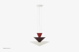 Gio LN14 & LN15 lysekrone, LN14 - �60 cm, Vermilion Red, Dark Burgundy & Ecru White | &Tradition
