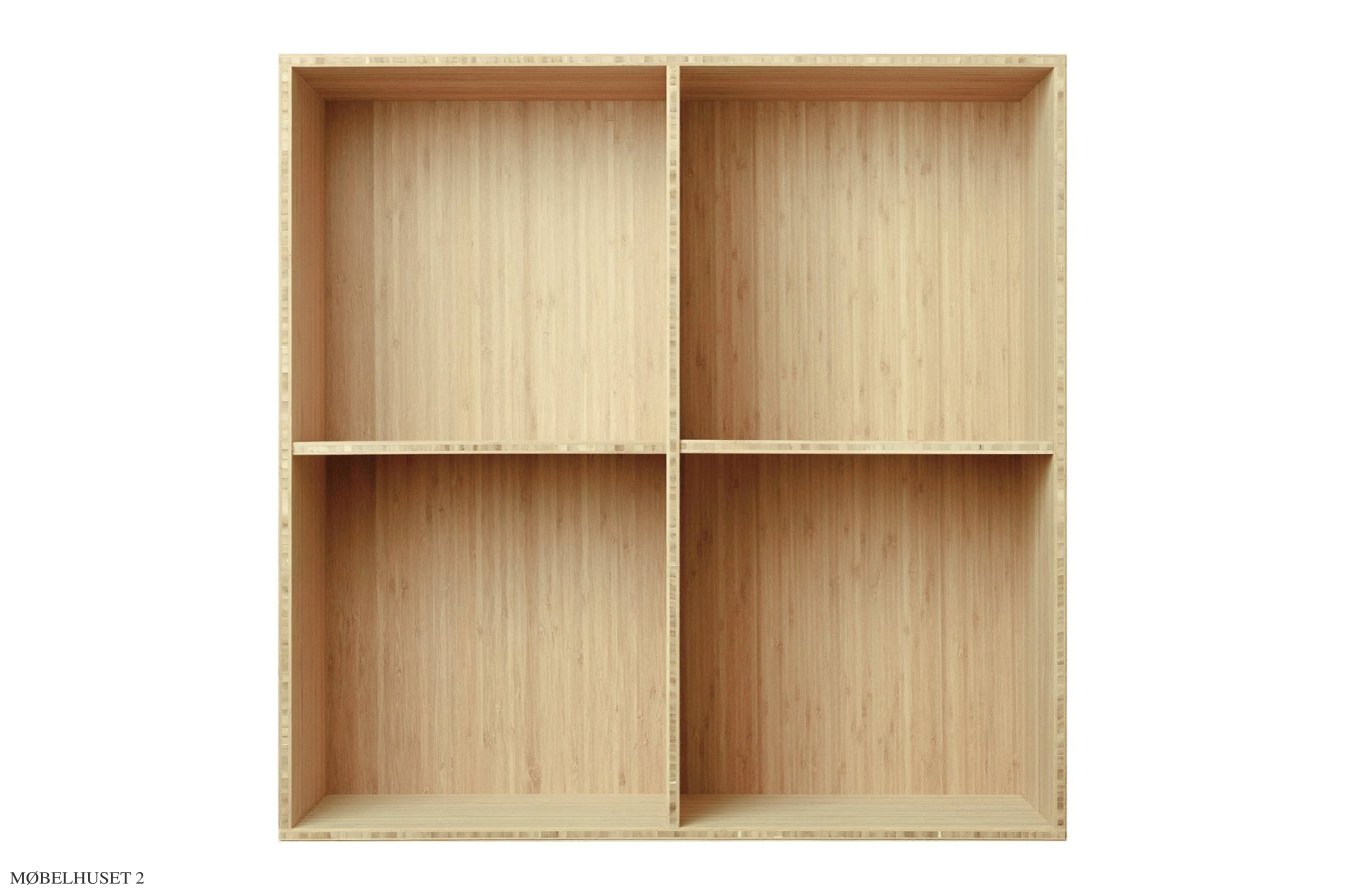 ATBO Reol 70 x 70, Lodret mellemside, 30 cm, Bambus mat lak