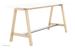HT1 H�jbord, 216 x 75 cm (H93), Wei�es Laminat, Eiche wei� pigmentiert matt lackiert | Andersen Furniture