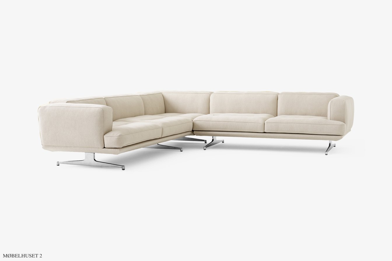Inland AV41 Sofa, Poliertes Aluminium, Cifrado 221 | &Tradition
