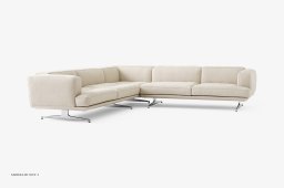 Inland AV41 Sofa, Poliertes Aluminium, Cifrado 221 | &Tradition