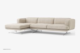 Inland AV42 Sofa, Poliertes Aluminium, Ecriture 240 | &Tradition