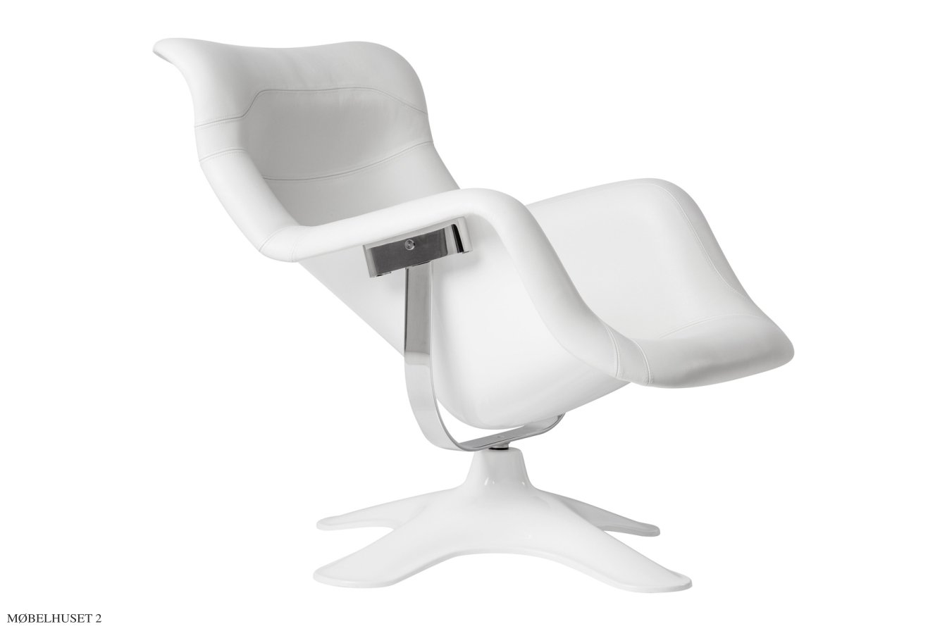 Karuselli Lounge Chair Sessel, Wei� Schale/wei� Prestige Leder | Artek
