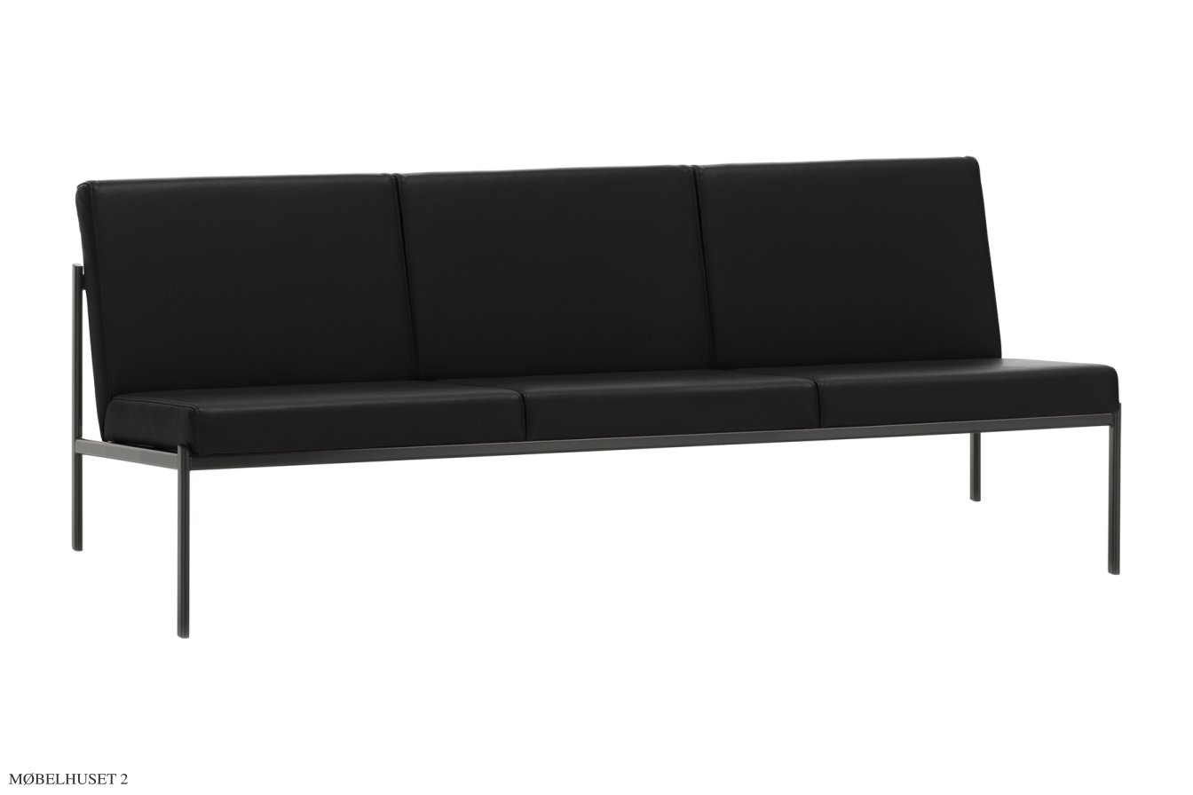 Kiki Sofa Sofa, 3 Sitzer/Prestige Leder schwarz | Artek