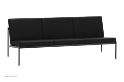 Kiki Sofa Sofa, 3 Sitzer/Prestige Leder schwarz | Artek