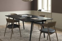 Link Bord, 200 x 120 cm, Linoleum Nero, Eiche schwarz matt lackiert | Andersen Furniture