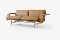 Meantime AV30 Sofa, Poliertes Aluminium, Noble Anilinleder Cognac | &Tradition