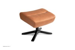 Myplace fodskammel, Quattro x-fod sort aluminium, L�der | Jesolo Cognac 64 | Conform