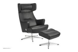 Myplace l�nestol, Drejefod aluminium, L�der | Fantasy Black 89 | Conform