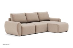 Norum Schlafsofa mit Chaiselongue, Curve-Armlehnen, Esina Mocha 417 | Innovation Living