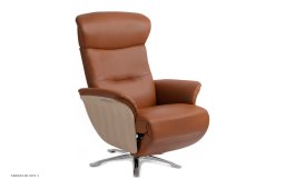 Nova recliner l�nestol, Eg ubehandlet, Drejefod aluminium, L�der | Jesolo Cognac 64 | Conform