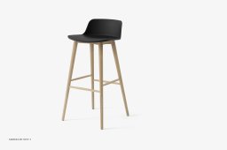 Rely HW123 Thekenhocker mit Kunststoffschale, Eiche lackiert, Black | &Tradition