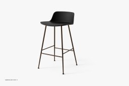 Rely HW81 Thekenhocker mit Kunststoffschale, Bronziert, Black | &Tradition