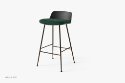 Rely HW82 Thekenhocker mit Kunststoffschale und Sitzkissen, Bronziert, Black, Fuse 0981 | &Tradition