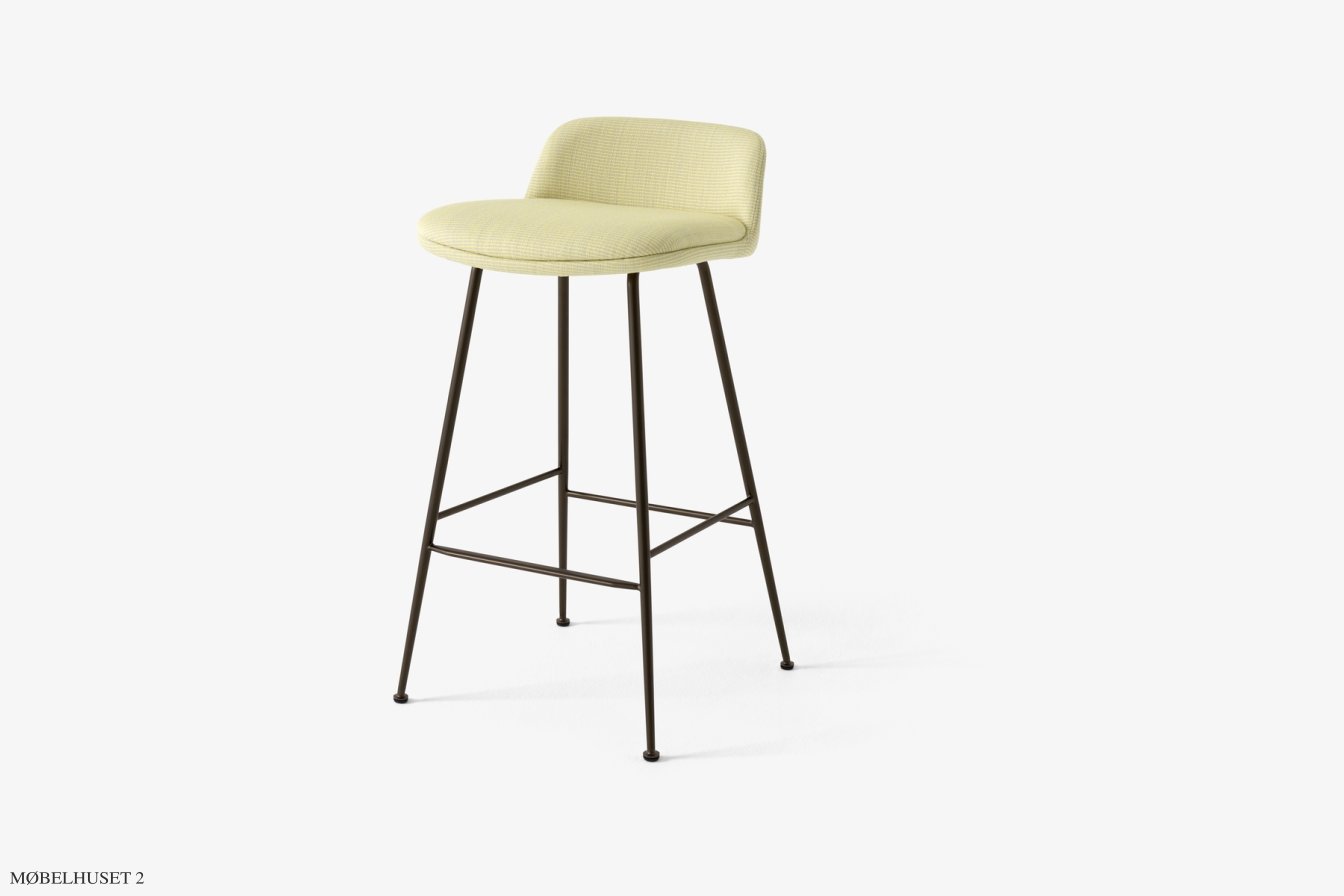 Rely HW84 Thekenhocker gepolstert mit Sitzkissen, Bronziert, Fuse 0421 | &Tradition