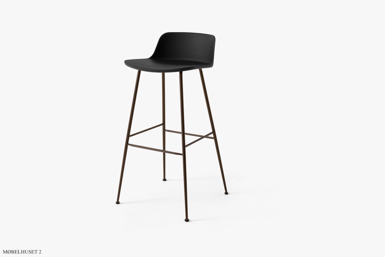 Rely HW86 Thekenhocker mit Kunststoffschale, Bronziert, Black | &Tradition