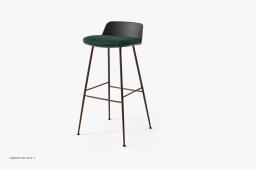 Rely HW87 Thekenhocker mit Kunststoffschale und Sitzkissen, Bronziert, Black, Fuse 0981 | &Tradition