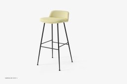 Rely HW89 Thekenhocker gepolstert mit Sitzkissen, Schwarz, Fuse 0421 | &Tradition