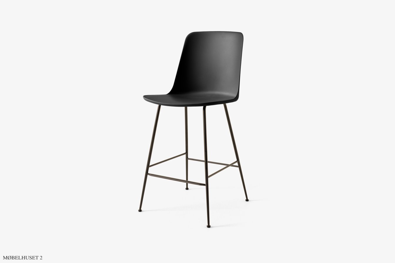 Rely HW91 Thekenhocker mit Kunststoffschale, Bronziert, Black | &Tradition