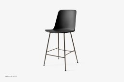 Rely HW91 Thekenhocker mit Kunststoffschale, Bronziert, Black | &Tradition