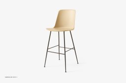 Rely HW96 Thekenhocker mit Kunststoffschale, Bronziert, Beige Sand | &Tradition