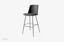 Rely HW97 Thekenhocker mit Kunststoffschale und Sitzkissen, Bronziert, Black, Re-Wool 198 | &Tradition