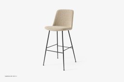 Rely HW98 Thekenhocker gepolstert, Schwarz, Karakorum 003 | &Tradition