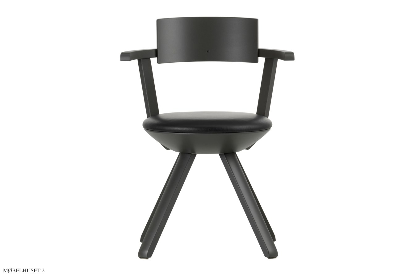 Rival Chair Drehstuhl, Asfalt/Leder nero | Artek