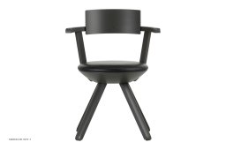 Rival Chair Drehstuhl, Asfalt/Leder nero | Artek