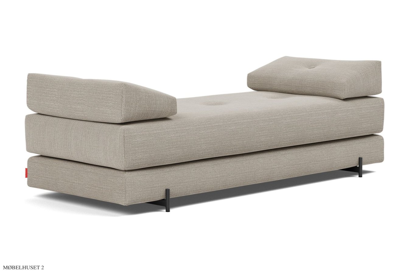 Sigmund Daybed, Indu – schwarze Metallbeine, Kenya Gravel 579 | Innovation Living