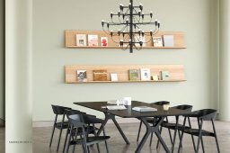 Space Bord, 240 x 120 cm, Linoleum schwarz, Eiche schwarz matt lackiert | Andersen Furniture