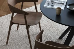 Space Bord rundt, �120 cm, Fenix Grigio Bromo, Eiche schwarz matt lackiert | Andersen Furniture