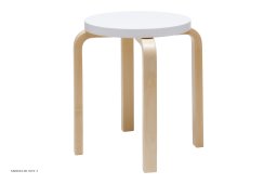 Stool E60 | Farve, Birk/hvid lakeret | Artek