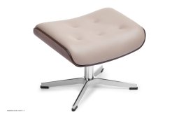 Timeout Large fodskammel, Valn�d, X-fod aluminium, L�der | Sorrento Sand 60 | Conform