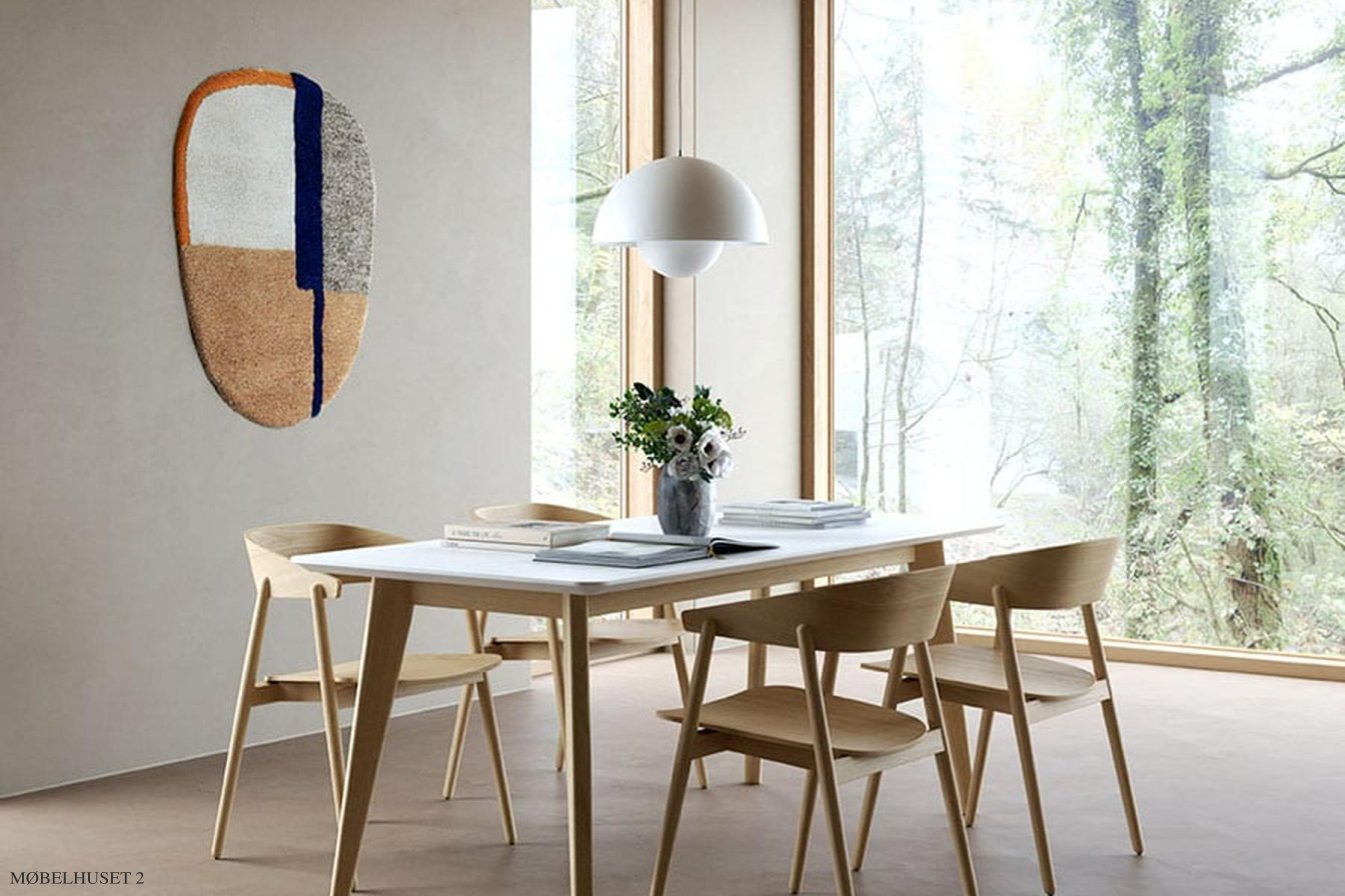 AD1 Bord, 180 x 80 cm, Wei�es Laminat, Eiche wei� pigmentiert matt lackiert | Andersen Furniture