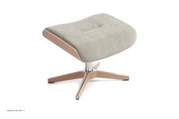 Air fodskammel, Eg ubehandlet, X-fod tr�/aluminium, Stof | Velvety Stone 73 | Conform