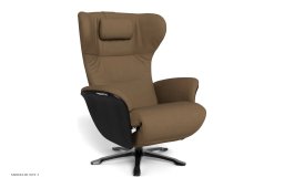 Aviora recliner l�nestol, Eg sortbejdset, Drejefod sort aluminium, L�der | Grizzly Salvia 64 | Conform