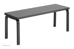 Bench 153A | Solid top, Sortlakeret birk | Artek