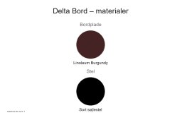 Delta Bord, Material�bersicht | Andersen Furniture