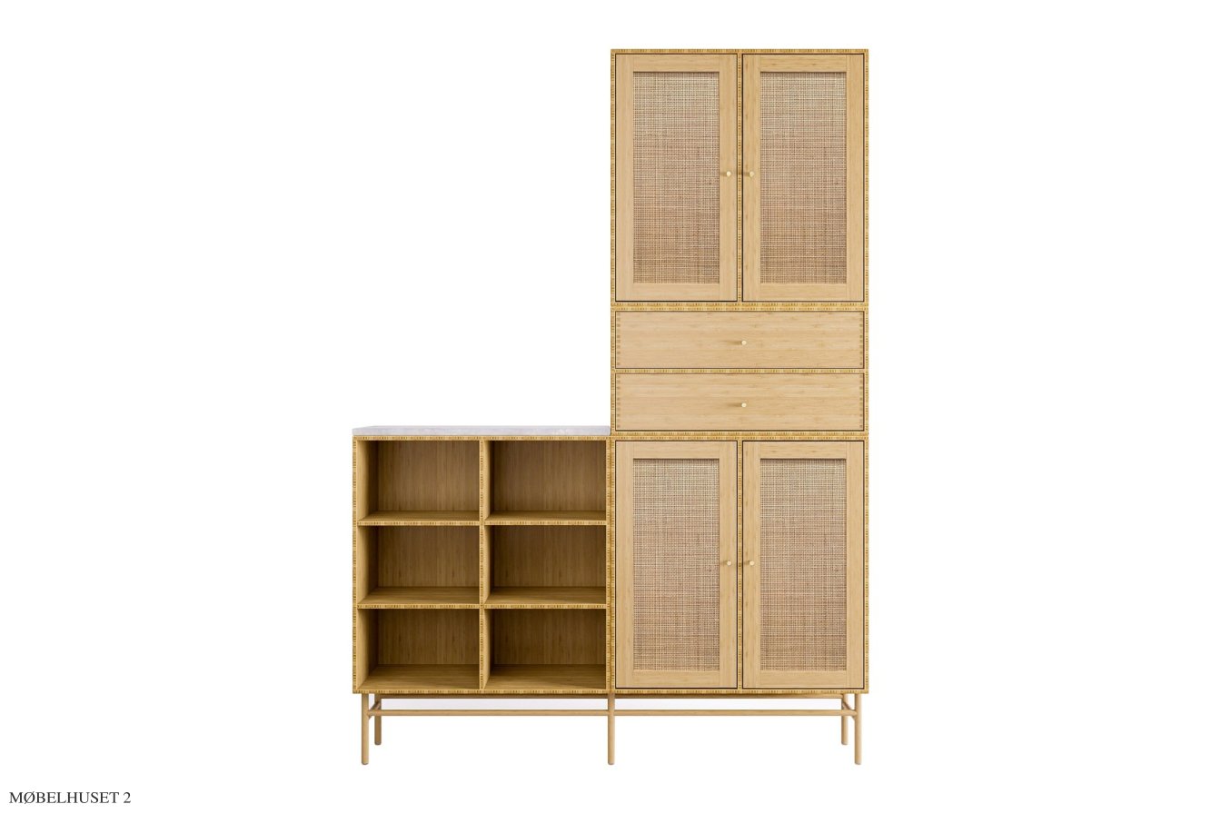 ATBO Garderobe 195 x 140, Bambus mat lak
