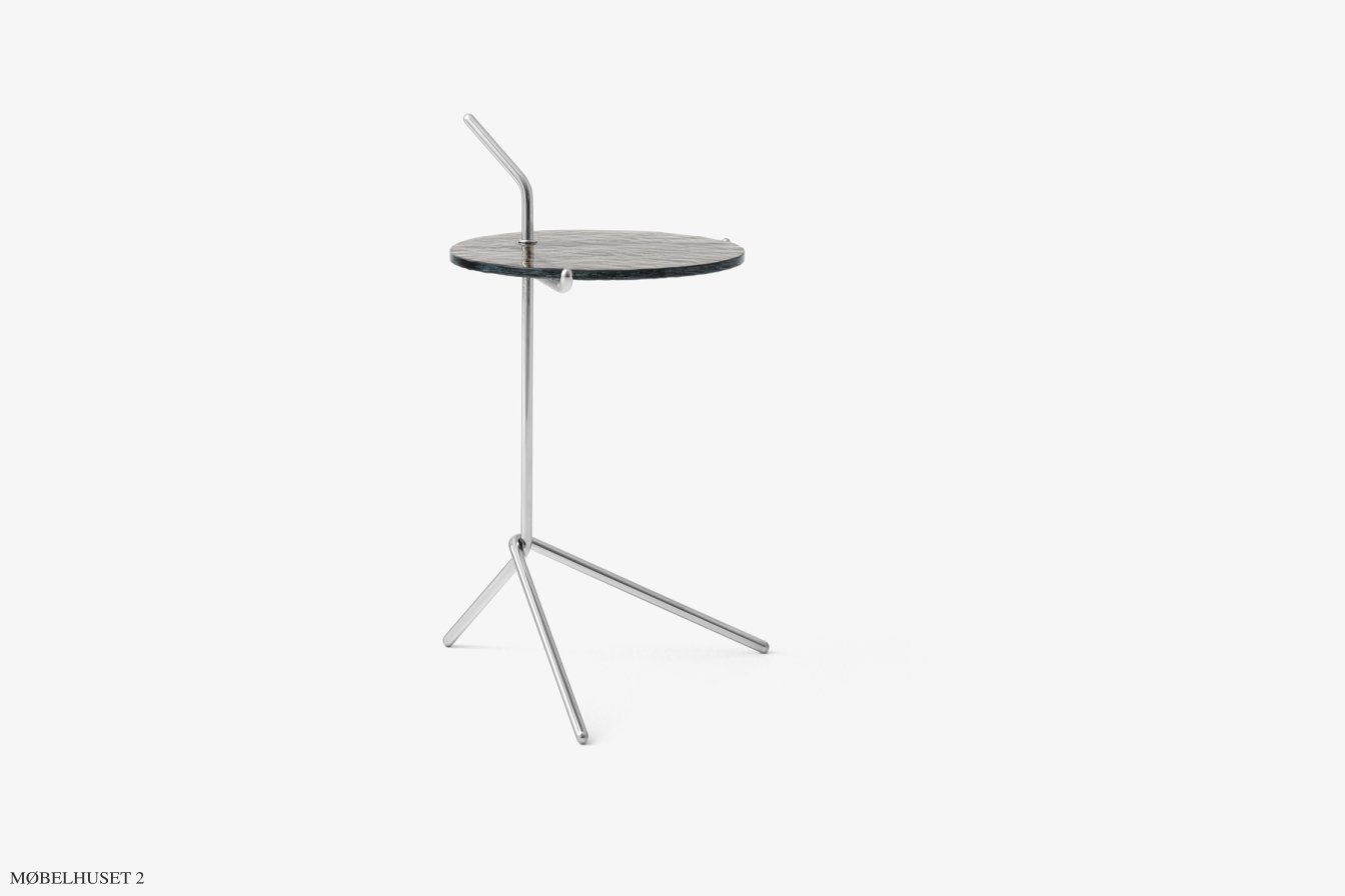 Halten SH9 Beistelltisch, Smoked Glass mit Polished stainless steel | &Tradition