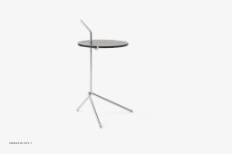 Halten SH9 Beistelltisch, Smoked Glass mit Polished stainless steel | &Tradition