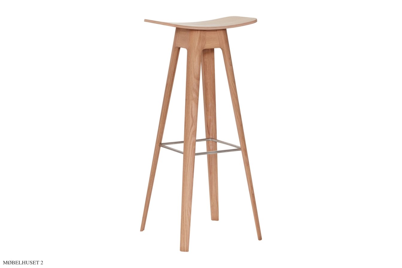 HC1 Barstol, H80 cm, Eiche wei� pigmentiert matt lackiert, Furnier | Andersen Furniture