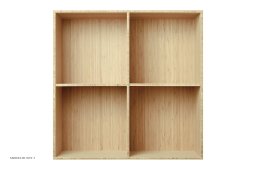 ATBO Reol 70 x 70, Lodret mellemside, 34,5 cm, Bambus mat lak
